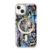 Guess Leopard MagSafe - Etui iPhone 14 (Niebieski) (GUHMP14SHLEOPWB)