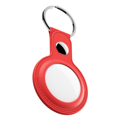 KeyBudz AirTag Keyring - skórzane etui ochronne do AirTag 2- pack (red) (AT2_S1_RED)