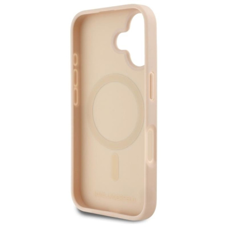 Karl Lagerfeld Hot Stamp MagSafe - Etui iPhone 16 (różowy) (KLHMP16SPKHPORPP)