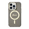 Guess Glitter Gold MagSafe - Etui iPhone 14 Pro (Czarny) (GUHMP14LHCMCGK)