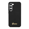 Guess Silicone Script Metal Logo - Etui Samsung Galaxy S23 (czarny) (GUHCS23SSLSMK)