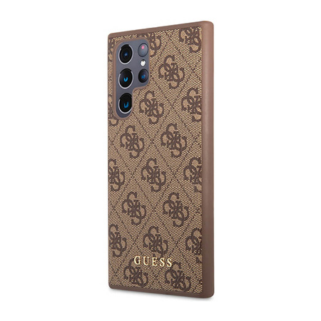 Guess 4G Metal Logo - Etui Samsung Galaxy S23 Ultra (brązowy) (GUHCS23LG4GFBR)