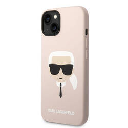 Karl Lagerfeld Silicone Ikonik Karl`s Head MagSafe - Etui iPhone 14 Plus (różowy) (KLHMP14MSLKHLP)