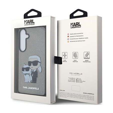 Karl Lagerfeld IML Glitter Karl & Choupette - Etui Samsung Galaxy S24+ (czarny) (KLHCS24MHNKCTGK)