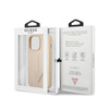 Guess Saffiano Triangle Logo Case – Etui iPhone 14 Pro Max (beżowy) (GUHCP14XPSATLE)