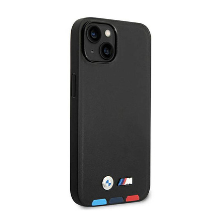 BMW Leather Hot Stamp Tricolor MagSafe – Etui iPhone 14 (Czarny) (BMHMP14S22PTDK)