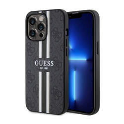 Guess 4G Printed Stripes MagSafe - Etui iPhone 13 Pro (Czarny) (GUHMP13LP4RPSK)