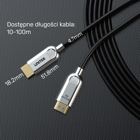 Unitek Kabel optyczny HDMI 2.0 AOC 4K 60Hz 10 m (C11092ASL01-10M)
