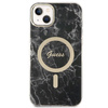 Guess Bundle Pack MagSafe IML Marble - Zestaw etui + ładowarka MagSafe iPhone 14 Plus (czarny/złoty) (GUBPP14MHMEACSK)