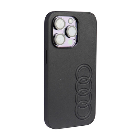Audi Synthetic Leather - Etui iPhone 14 Pro (Czarny) (AU-TPUPCIP14P-TT/D1-BK)