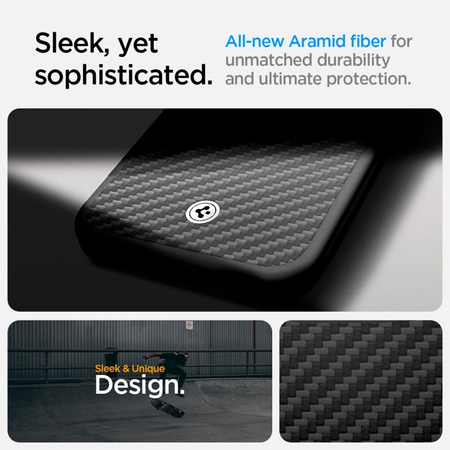 Spigen Enzo Aramid Mag MagSafe - Etui do iPhone 16e (Czarny) (ACS09153)