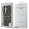 Guess Leather 4G Colored Ring Classic Logo MagSafe - Etui do Samsung Galaxy S25 (brązowy) (GUHMS25SG4GFRW)