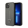 Guess Saffiano Triangle Logo Case – Etui iPhone 14 Plus (srebrny) (GUHCP14MPSATLG)