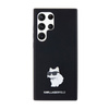 Karl Lagerfeld Silicone Choupette Metal Pin - Etui Samsung Galaxy S24 Ultra (czarny) (KLHCS24LSMHCNPK)