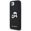 Karl Lagerfeld Fixed Glitter Karl & Choupette Heads Metal Pin - Etui do iPhone 16e (czarny) (KLHCPSE4PFGKCPK)