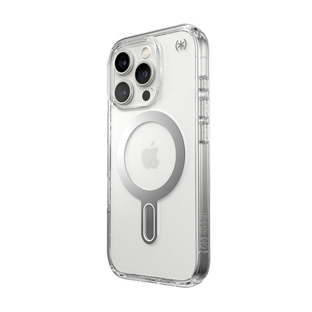 Speck Presidio Perfect-Clear ClickLock & MagSafe - Etui iPhone 16 Pro (Clear / Chrome Finish / Serene Silver) (150703-3199)