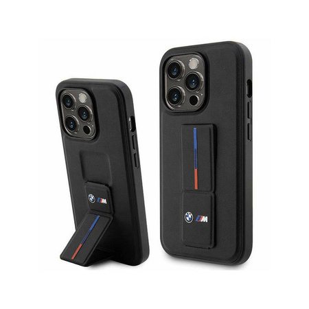 BMW Grip Stand Hot Stamp - Etui iPhone 14 Pro Max (czarny) (BMHCP14X22GSLK)