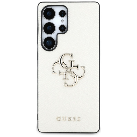 Guess Grained Big 4G Logo Small Classic Logo - Etui do Samsung Galaxy S25 Ultra (beżowy) (GUHCS25LPGT4MBE)