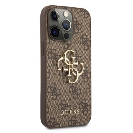 Guess 4G Big Metal Logo - Etui iPhone 13 Pro Max (brązowy) (GUHCP13X4GMGBR)