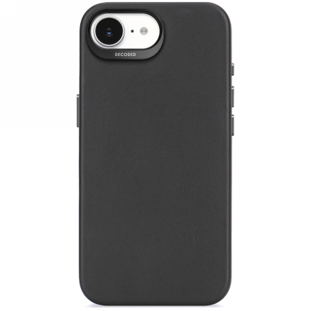 Decoded Leather Backcover - skórzana obudowa ochronna do iPhone 16e kompatybilna z MagSafe (black) (D25IPOSEBC6BK)
