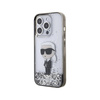 Karl Lagerfeld Liquid Glitter Ikonik - Etui iPhone 15 Pro (przezroczysty) (KLHCP15LLKKNSK)