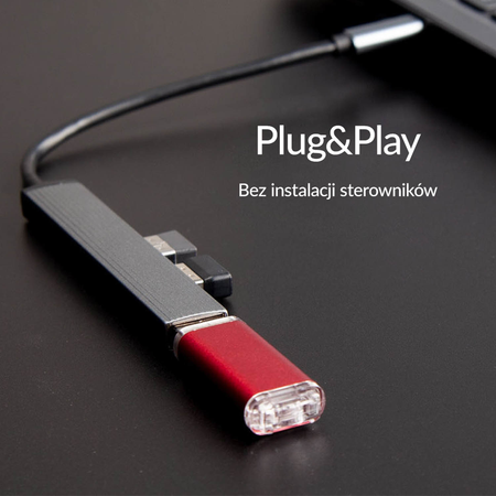 Orico Hub USB-C, USB-A 5Gbps, 3*USB-A 2.0, aluminiowy (AH-13-GY-EP-HW)
