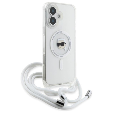 Karl Lagerfeld Crossbody IML Karl Head MagSafe - Etui iPhone 16 (przezroczysty) (KLHMP16SHCKHNT)