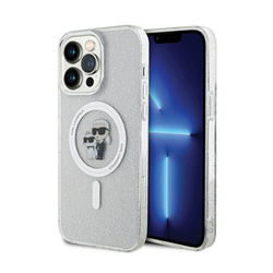 Karl Lagerfeld Karl & Choupette Glitter MagSafe - Etui iPhone 14 Pro Max (przezroczysty) (KLHMP14XHGKCNOT)