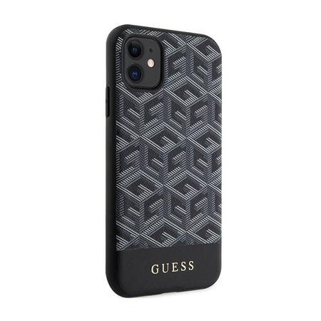 Guess GCube Stripes MagSafe - Etui iPhone 11 (Czarny) (GUHMN61HGCFSEK)