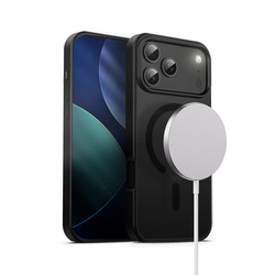 Crong Hybrid Frost MAG Cover - Etui MagSafe iPhone 17 Pro Max (czarny) (CRGHFMIP1769PBLK)