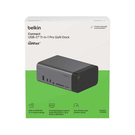 Belkin Stacja dokująca USB-C 11w1, GaN PD 150W, HDMI 8K (INC020KQSGY)