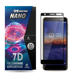 Crong 7D Nano Flexible Glass - Szkło hybrydowe 9H na cały ekran Nokia 3.1 (CRG-7DNANO-N31)