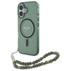 Guess IML Glitter With Pearl Strap MagSafe - Etui iPhone 16 Plus (zielony) (GUHMP16MHGCRELSA)