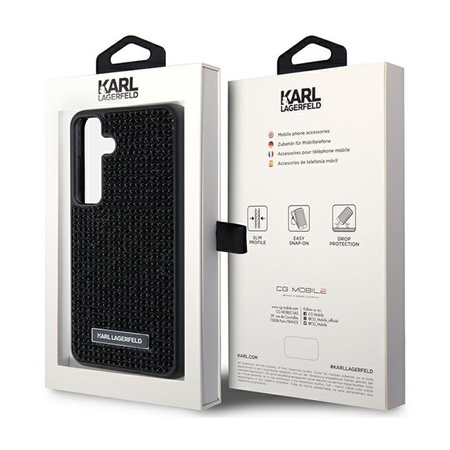 Karl Lagerfeld Rhinestone Metal Logo - Etui Samsung Galaxy S24 (czarny) (KLHCS24SHDSPRK)