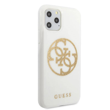 Guess Circle Glitter 4G - Etui iPhone 11 Pro Max (biały) (GUHCN65TPUWHGLG)