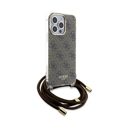 Guess Crossbody Cord 4G Print - Etui iPhone 15 Pro Max (brązowy) (GUHCP15XHC4SEW)