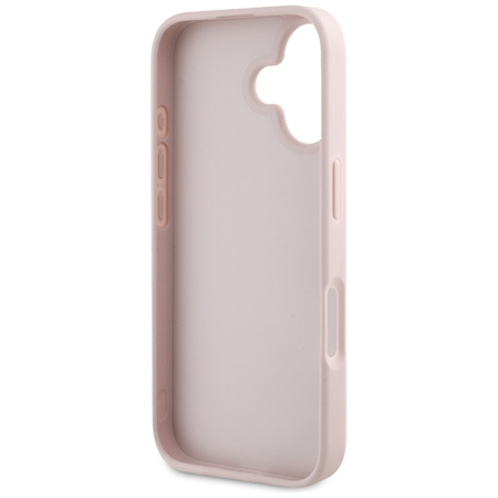 Guess Hot Stamp 4G Pattern Triangle Metal Logo - Etui do iPhone 16 (różowy) (GUHCP16SPGP4STRP)