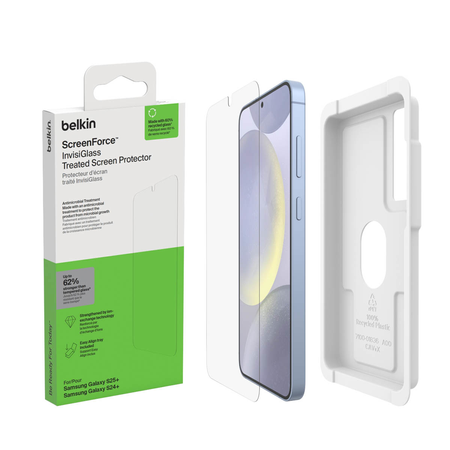 Belkin Szkło na Samsung S25+ / S24+, InvisiGlass, z aplikatorem (OVB049HQ)