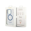 Guess Metal Outline Magsafe - Etui iPhone 14 Pro (przezroczysty / niebieski) (GUHMP14LHTRMB)