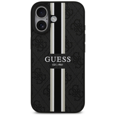 Guess 4G Printed Stripes MagSafe - Etui iPhone 17 (czarny) (GUHMP17SP4RPSK)