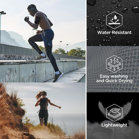 Spigen A702 Dynamic Shield Armband - Etui / Sportowa opaska na ramię na smartfon do 6.9" (Czarny) (AMP04617)