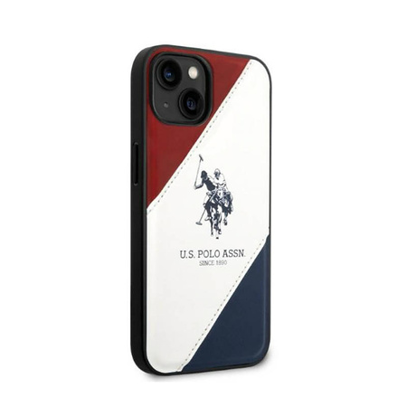 US Polo Assn Tricolor Embossed - Etui iPhone 14 (biały) (USHCP14SPSO3)
