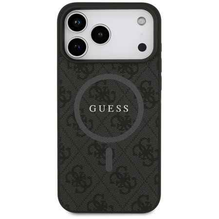 Guess 4G Ring Classic Logo MagSafe - Etui iPhone 17 Pro Max (czarny) (GUHMP17XG4GFRK)