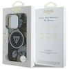Guess Glitter Flowers Triangle Buttons MagSafe - Etui do iPhone 16 Pro (czarny) (GUHMP16LHFLPEDK)