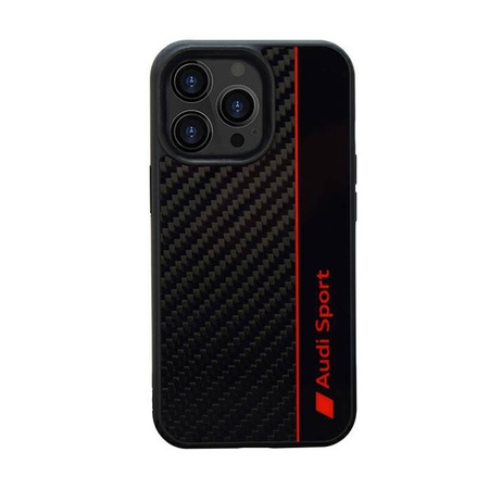 Audi Carbon Fiber Stripe - Etui iPhone 13 Pro Max (Czarny) (AUS-TPUPCIP13PM-R8/D1-BK)