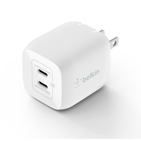 Belkin Ładowarka 45W DUAL USB-C GaN- biały (WCH011VFWH)