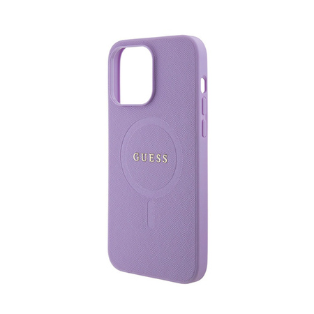 Guess Saffiano MagSafe - Etui iPhone 15 Pro Max (fioletowy) (GUHMP15XPSAHMCU)