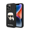 Karl Lagerfeld Silicone Ikonik Karl`s Head MagSafe - Etui iPhone 14 Pro (czarny) (KLHMP14LSLKHBK)