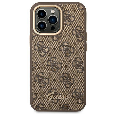 Guess 4G Metal Camera Outline Case – Etui iPhone 14 Pro (Brązowy) (GUHCP14LHG4SHW)