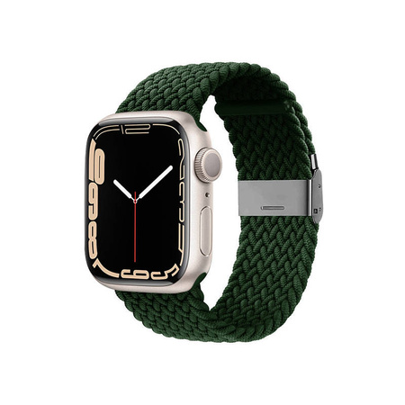 Crong Wave Band – Pleciony pasek do Apple Watch 44/45/46/49 mm (zielony) (CRG-44WAV-GRN)